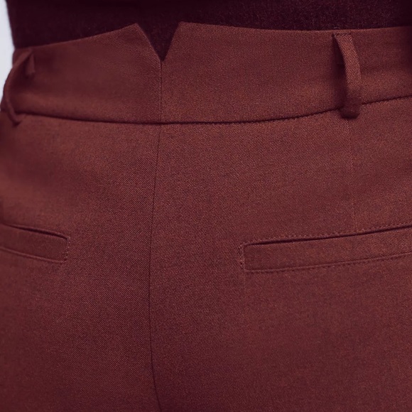 Anthropologie Cartonnier Monica Flannel Trousers Pants Rust Brown Orange 10 - Picture 4 of 9